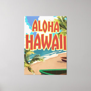 Aloha Hawaii Travel poster Canvas Print