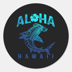 Aloha Hawaii Tril Shark Polynesian Hawaiian Beach  Classic Round Sticker