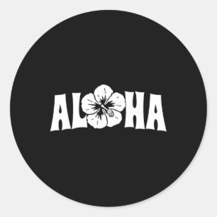 Aloha Hawaii Trip Summer Vacation Girls Women Beac Classic Round Sticker
