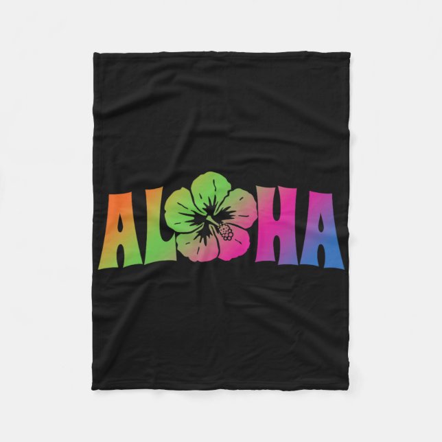 Aloha Hawaii Trip Summer Vacation Women Girls Beac Fleece Blanket (Front)