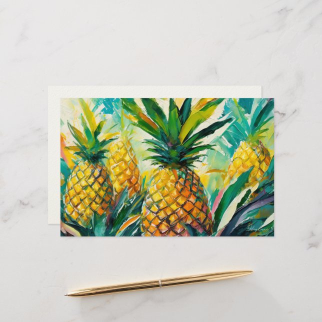 Aloha hawaii tropical art blank stationery (Front/Back In Situ)
