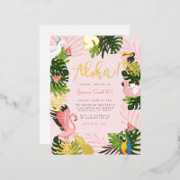 Aloha Hawaii Tropical Summer Gold Birthday Party