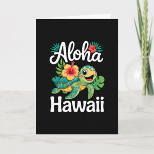 Aloha Hawaii Turtle Hawaiian Island Kids Men Women Card