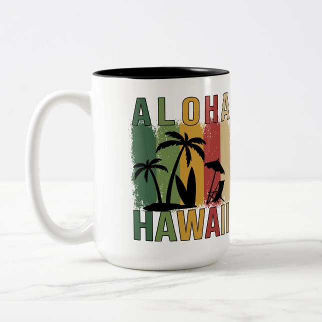 Aloha Hawaii Two-Tone Coffee Mug (Left)