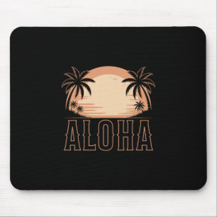 Aloha Hawaii Vacation Retro Sunset Women Men Kids Mouse Pad