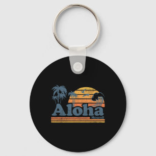 Aloha Hawaii Vintage Beach Summer Surfing 70s Retr Key Ring