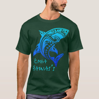 Aloha Hawaii Vintage Hawaiian Island Tribal Shark  T-Shirt