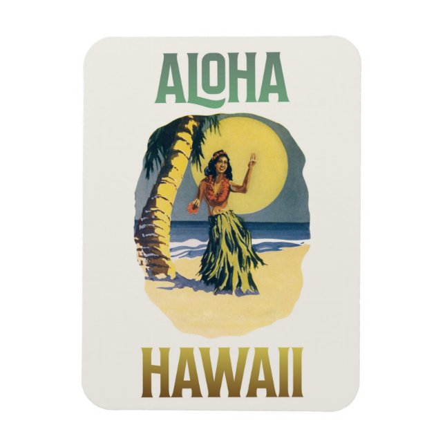 Aloha Hawaii Vintage Hula Girl    Magnet (Vertical)