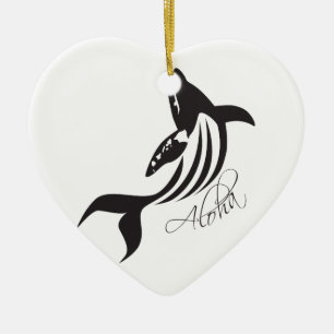 Aloha Hawaii Whale Ceramic Tree Decoration