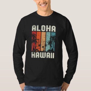 Aloha Hawaiian Beach Palm Trees Summer Vacation Ha T-Shirt