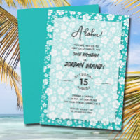 Aloha Hawaiian Floral Aqua Birthday Party