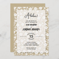Aloha Hawaiian Floral Gold Birthday Party
