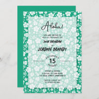 Aloha Hawaiian Floral Green Birthday Party