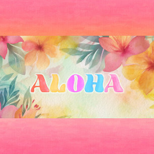 Aloha Hawaiian Floral Watercolor  Apron