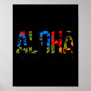 Aloha Hawaiian Flowers Hawaii Funny Vacation Surf Poster