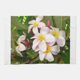 Aloha Hawaiian Frangipani Blossoms Bridal Shower Tea Towel