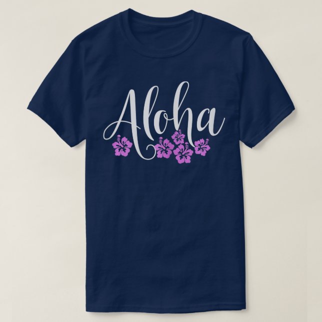 Aloha Hawaiian Hibiscus Flower Surfer Maui Kauai H T-Shirt (Design Front)