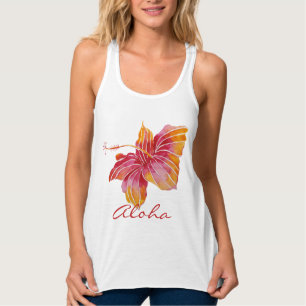 Aloha Hawaiian Hibiscus Flower Tank Top