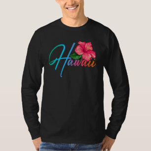 Aloha Hawaiian Hibiscus Flowers Hawaii Beach Luau  T-Shirt