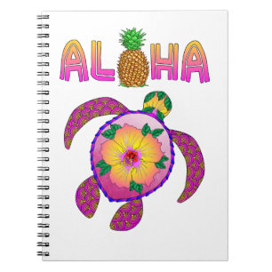 Aloha Hawaiian Honu Turtle Spiral Notebook