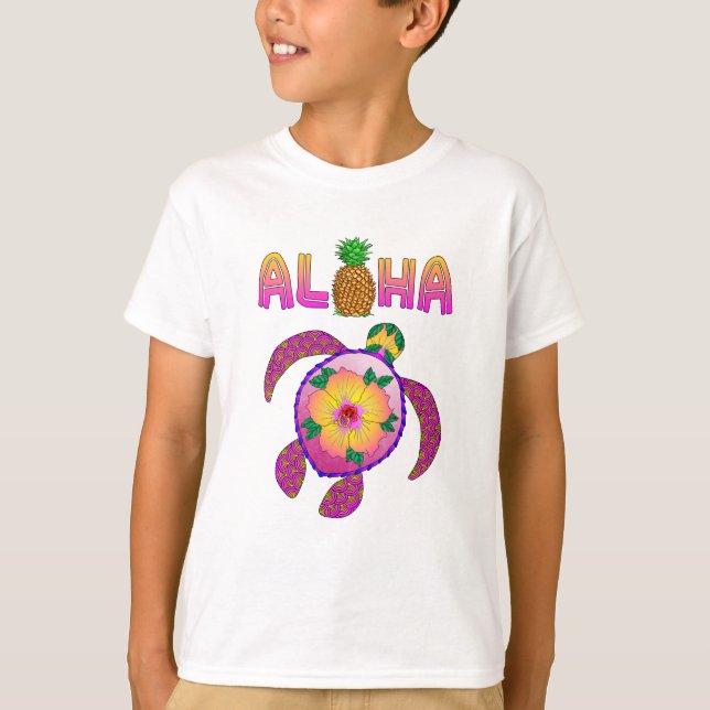 Aloha Hawaiian Honu Turtle T-Shirt (Front)