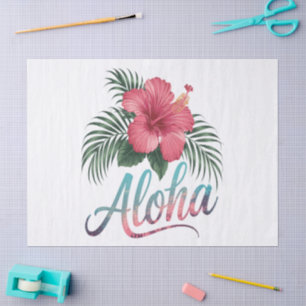 Aloha Hawaiian Islands Hawaii Hibiscus Flower Tissue Paper