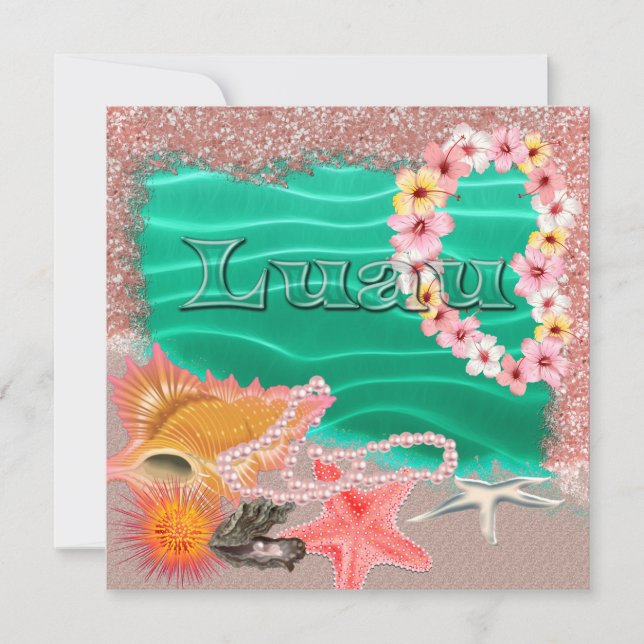Aloha Hawaiian Luau Invitation (Front)