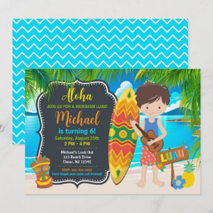 Aloha Hawaiian Luau Tropical Birthday Party Invitation