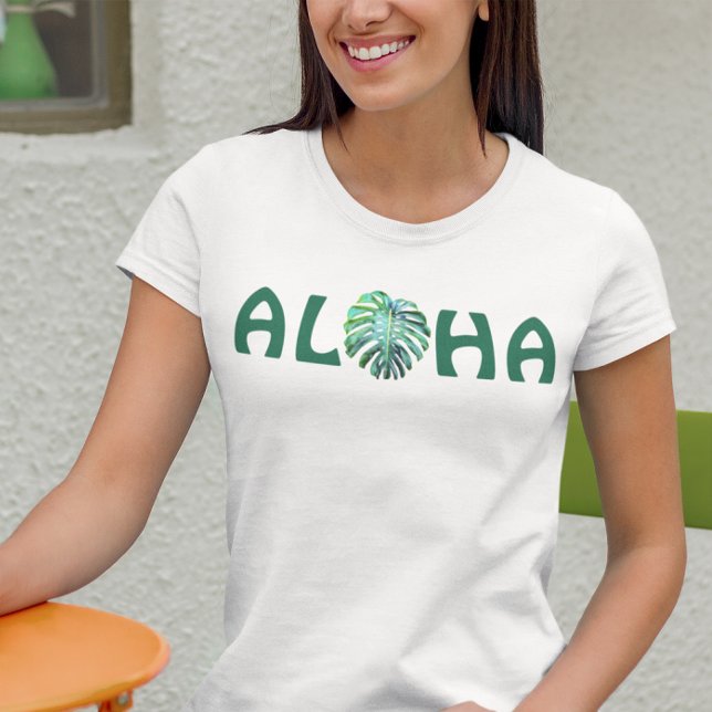 Aloha Hawaiian Monstera Leaf Hawaii Tropical T-Shirt (Creator Uploaded)