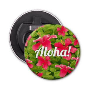 Aloha! Hawaiian Pink Hibiscus  Bottle Opener