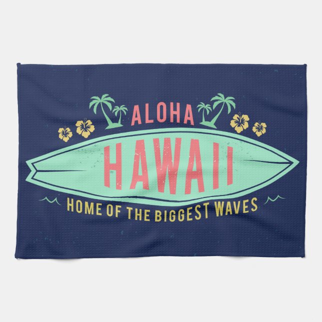 Aloha Hawaiian Surfer hand towel (Horizontal)