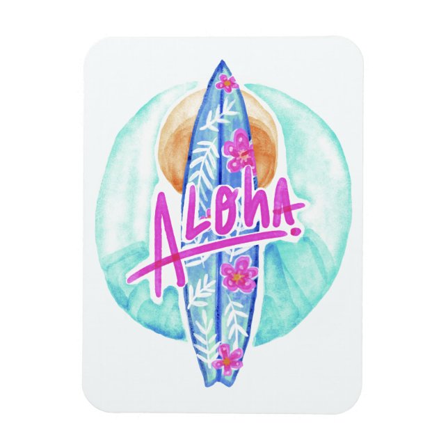 Aloha Hawaiian Surfer magnet (Vertical)