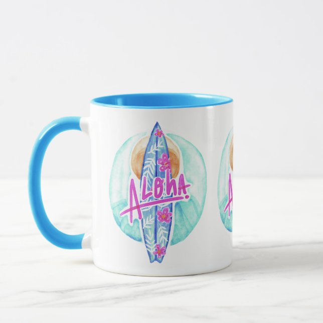 Aloha Hawaiian Surfer mugs (Left)