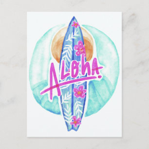 Aloha Hawaiian Surfer postcard