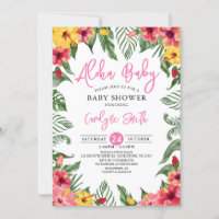 Aloha Hawaiian Tropical Girl Baby Shower