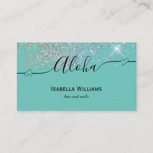 Aloha heart beauty salon business  business card