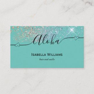 Aloha heart beauty salon business  card