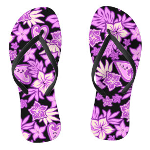 Aloha Heart Hawaiian Hibiscus Tropical Jandals