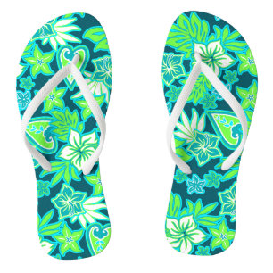 Aloha Heart Hawaiian Hibiscus Tropical Jandals