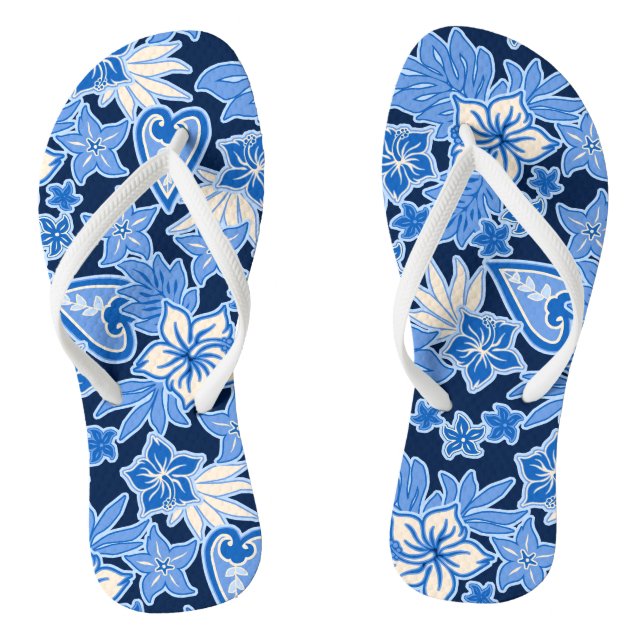 Aloha Heart Hawaiian Hibiscus Tropical Jandals (Footbed)