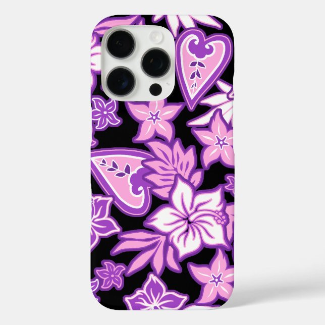 Aloha Heart Hawaiian Hibiscus Tropical Violet Case-Mate iPhone Case (Back)