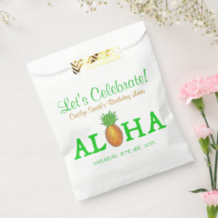 ALOHA Hello Tropical Hawaii Hawaiian Pineapple Favour Bags