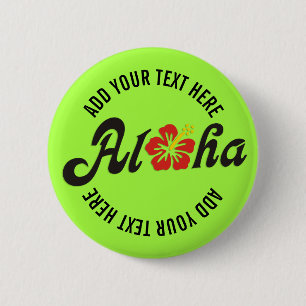 Aloha Hibiscus - flat Hawaii design + your ideas 6 Cm Round Badge