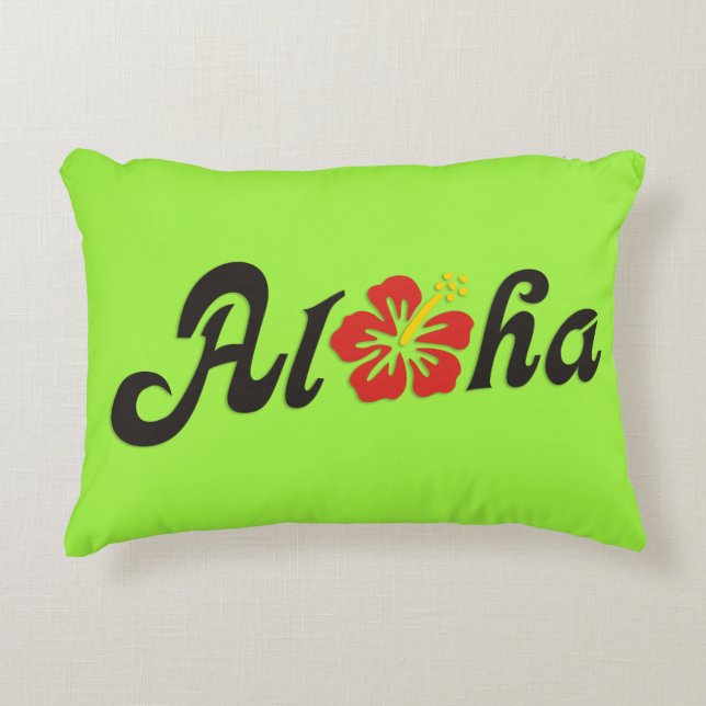 Aloha Hibiscus - flat Hawaii design + your ideas Decorative Cushion (Front)