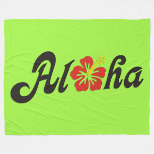 Aloha Hibiscus - flat Hawaii design + your ideas Fleece Blanket