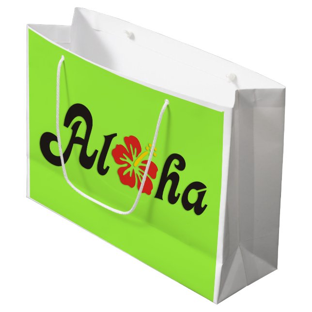 Aloha Hibiscus - flat Hawaii design + your ideas Large Gift Bag (Front Angled)