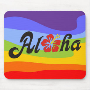 Aloha Hibiscus - flat Hawaii design + your ideas Mouse Pad