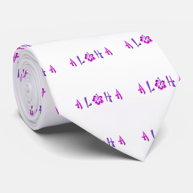 Aloha Hibiscus Logo Tie (Rolled)