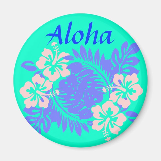 Aloha hibiscus magnet (Front)
