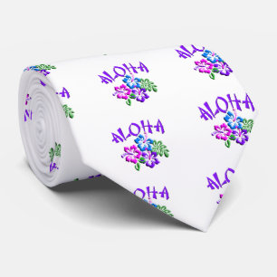Aloha Hibiscus T-Shirt Logo Tie